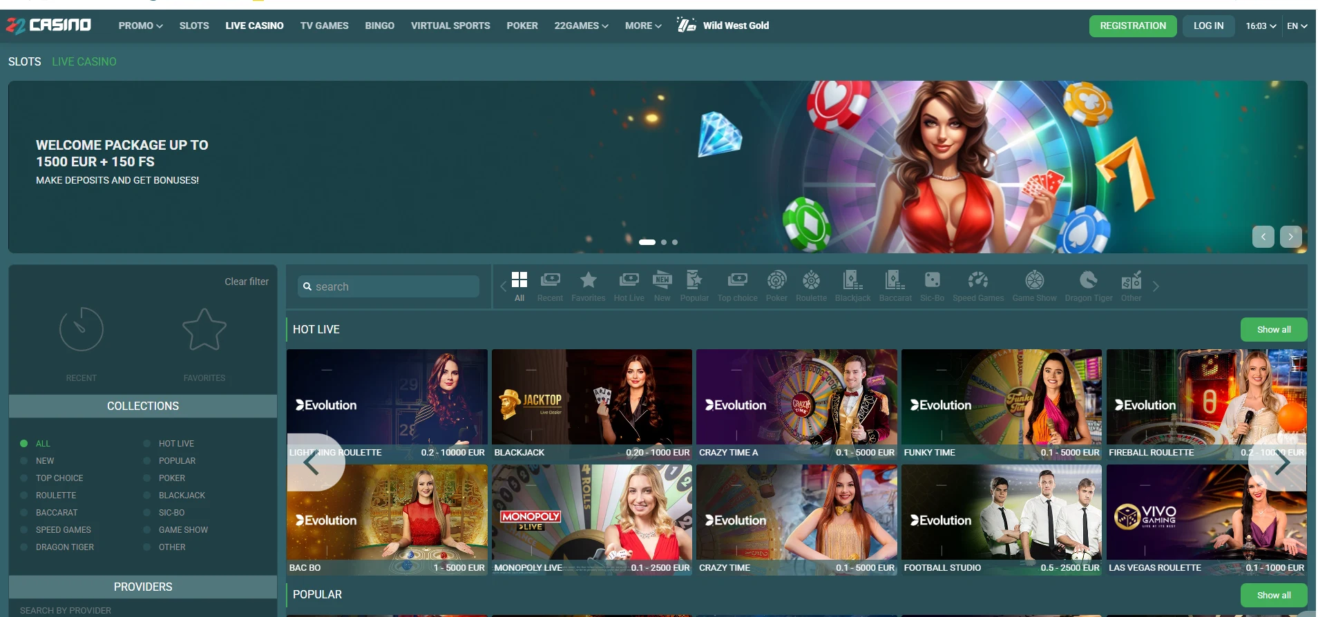 22Casino kazino igre i provajderi