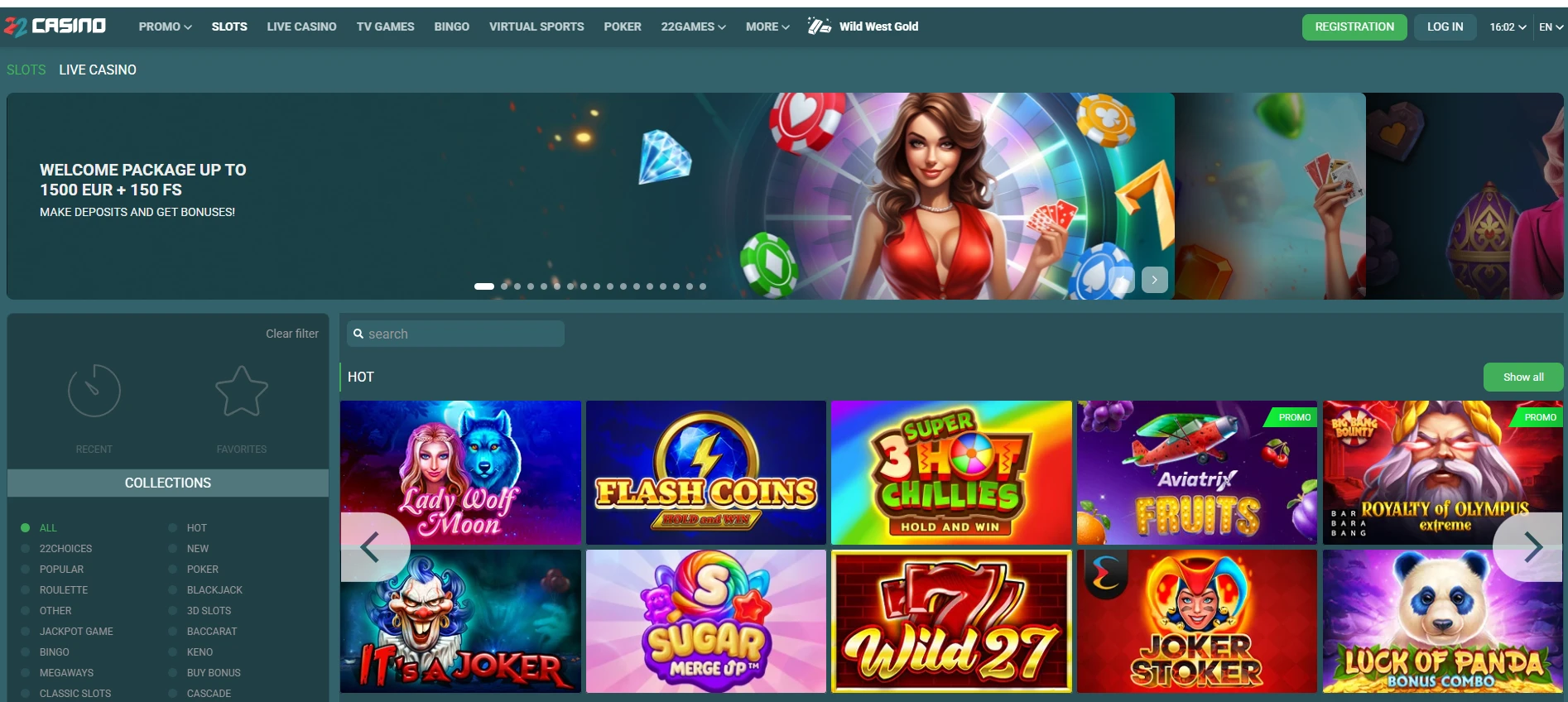 22Casino kazino landing stranica