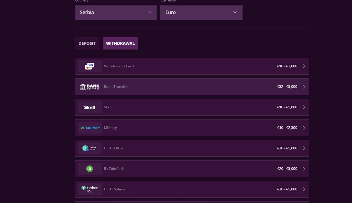 malina casino kazino platni sistemi